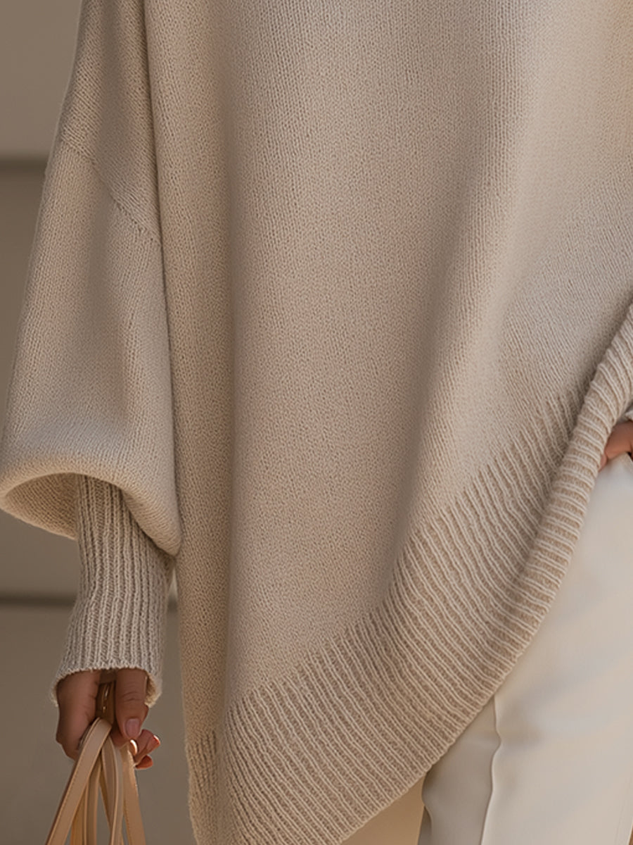 Tatiana™ | Oversized Draped Wide-Neck Sweater
