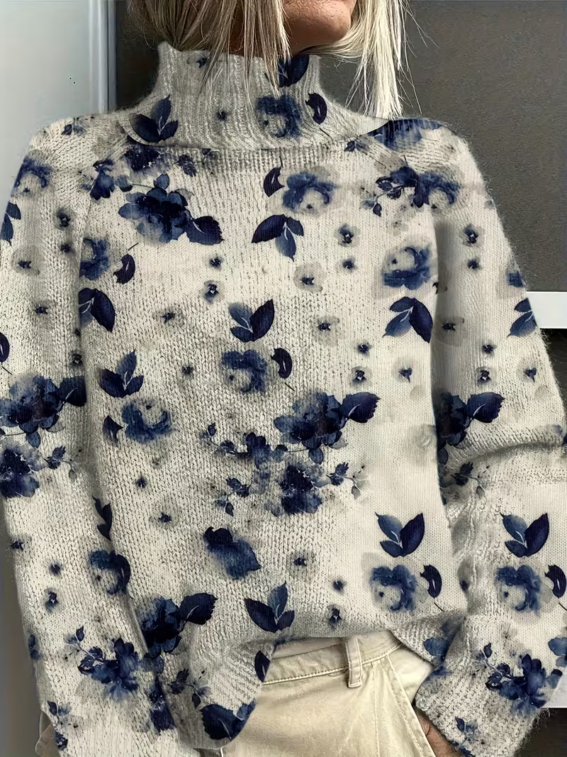 Adelie™ | Inkblot Blossom Turtleneck — 1