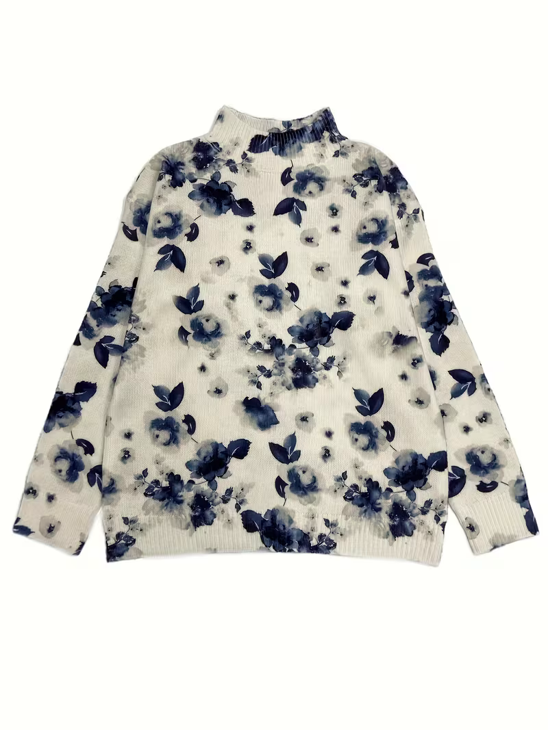 Adelie™ | Inkblot Blossom Turtleneck — 2