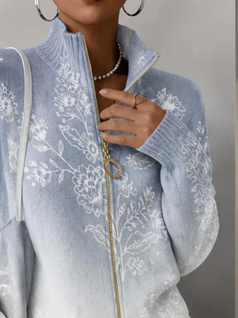 Halloway™ | Frosted Bloom Zip Cardigan — 1