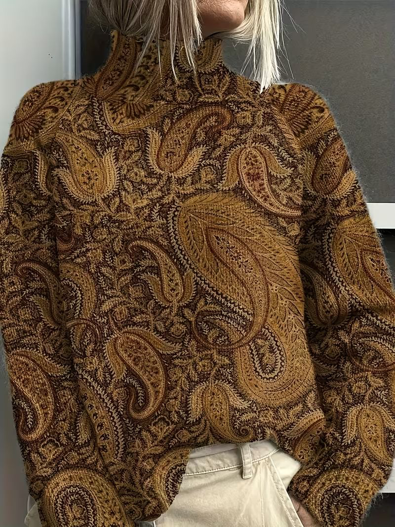 Caraway™ | Amber Paisley Turtleneck — 1