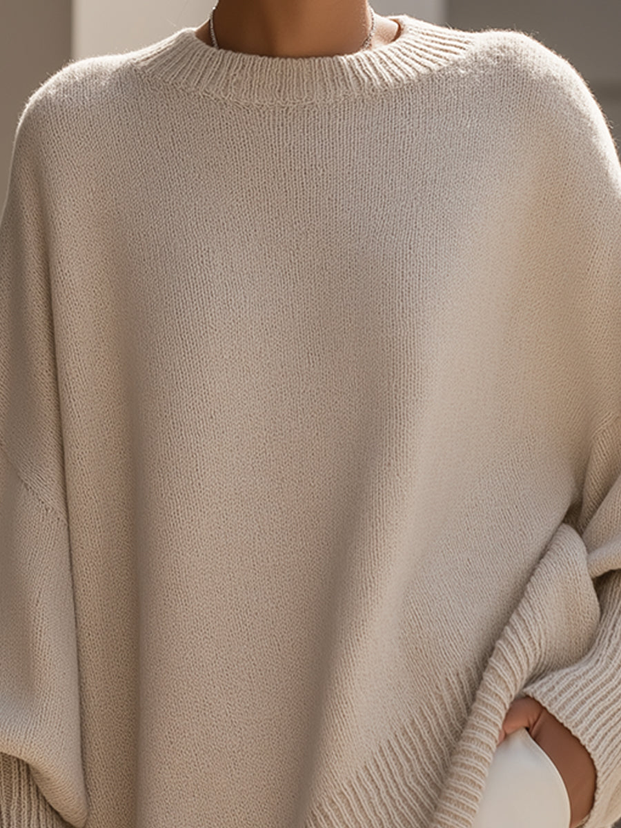 Tatiana™ | Oversized Draped Wide-Neck Sweater