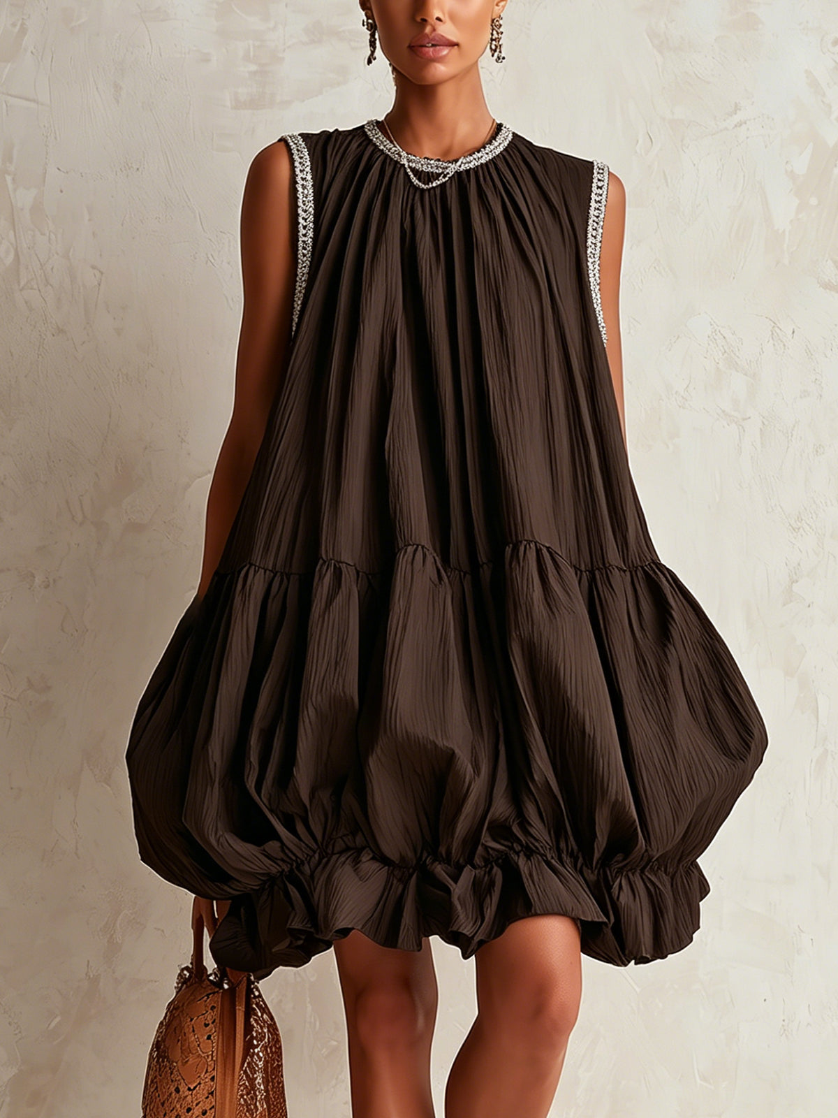 Theodine™ | Sleeveless Bubble Hem Mini Dress