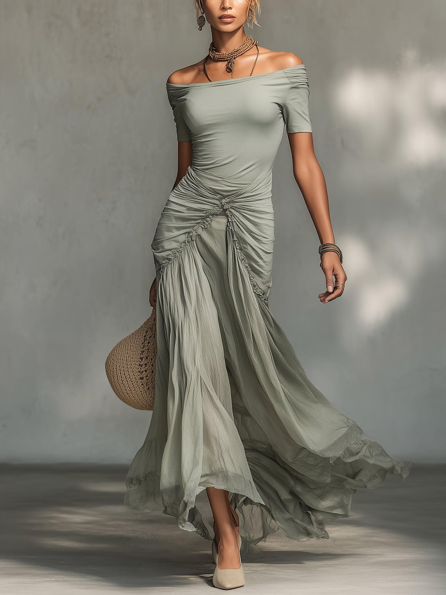 Paloma™ | Off-Shoulder Ruched Maxi Dress