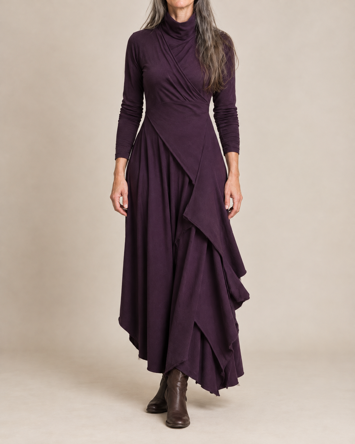 Josefine™ | Draped Turtleneck Maxi Dress