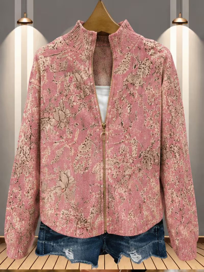 Saffira™ | Gilded Blossom Zip Cardigan — 3