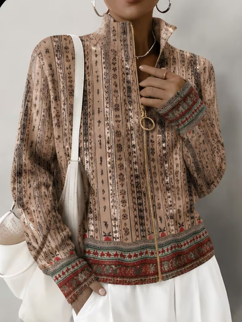 Wrenford™ | Woven Stripe Zip Cardigan — 1