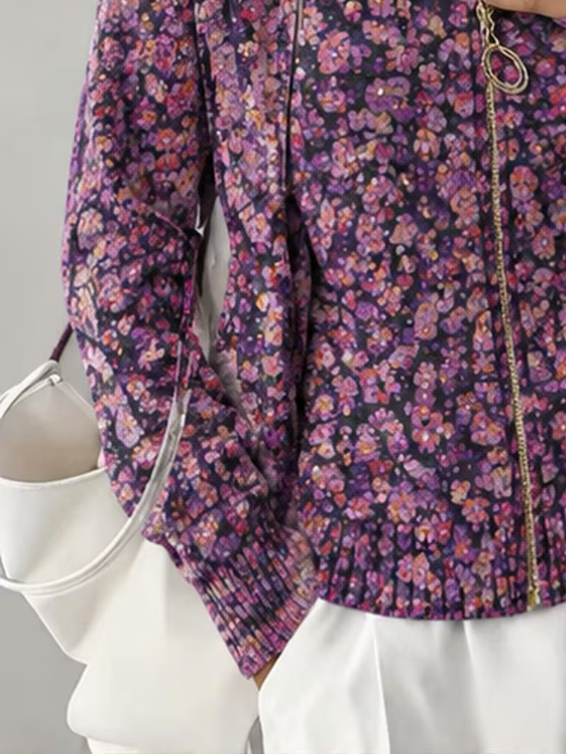 Ottilia™ | Violet Meadow Zip Cardigan — 4