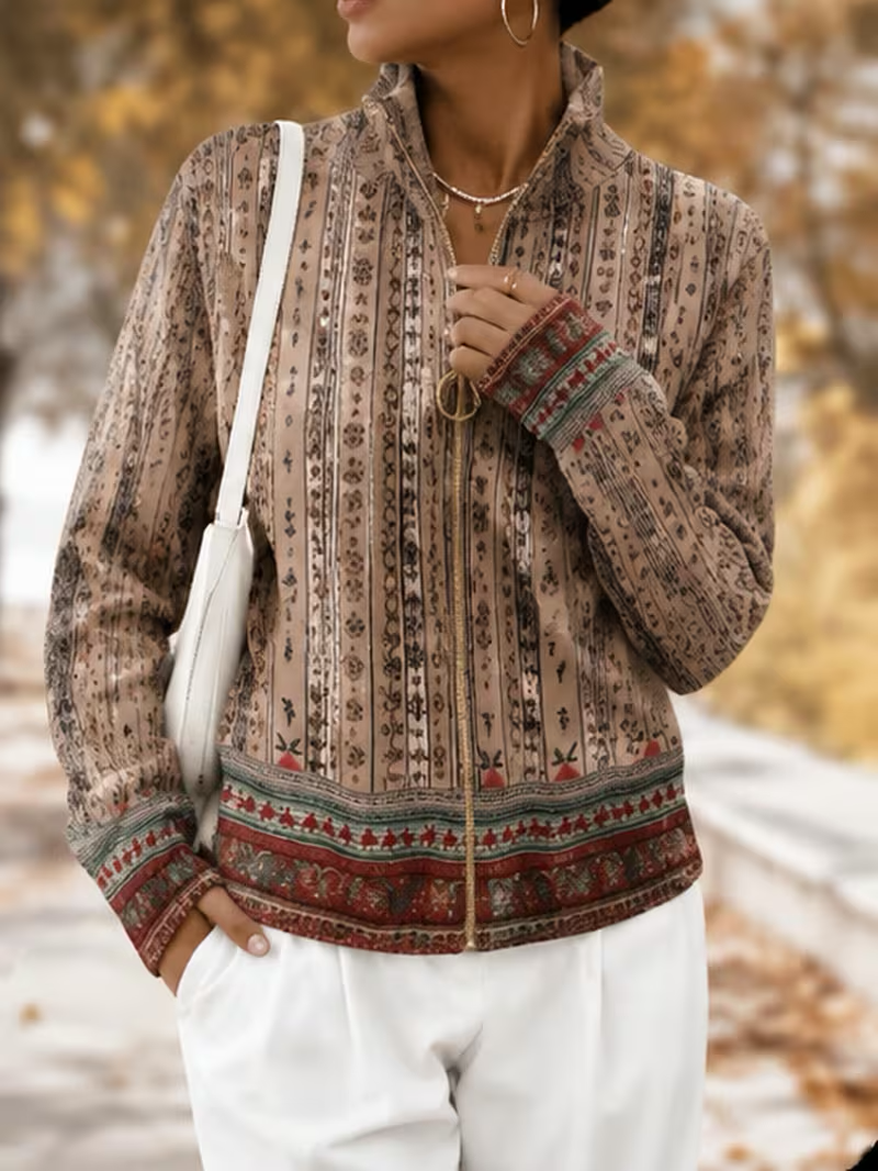 Wrenford™ | Woven Stripe Zip Cardigan — 2