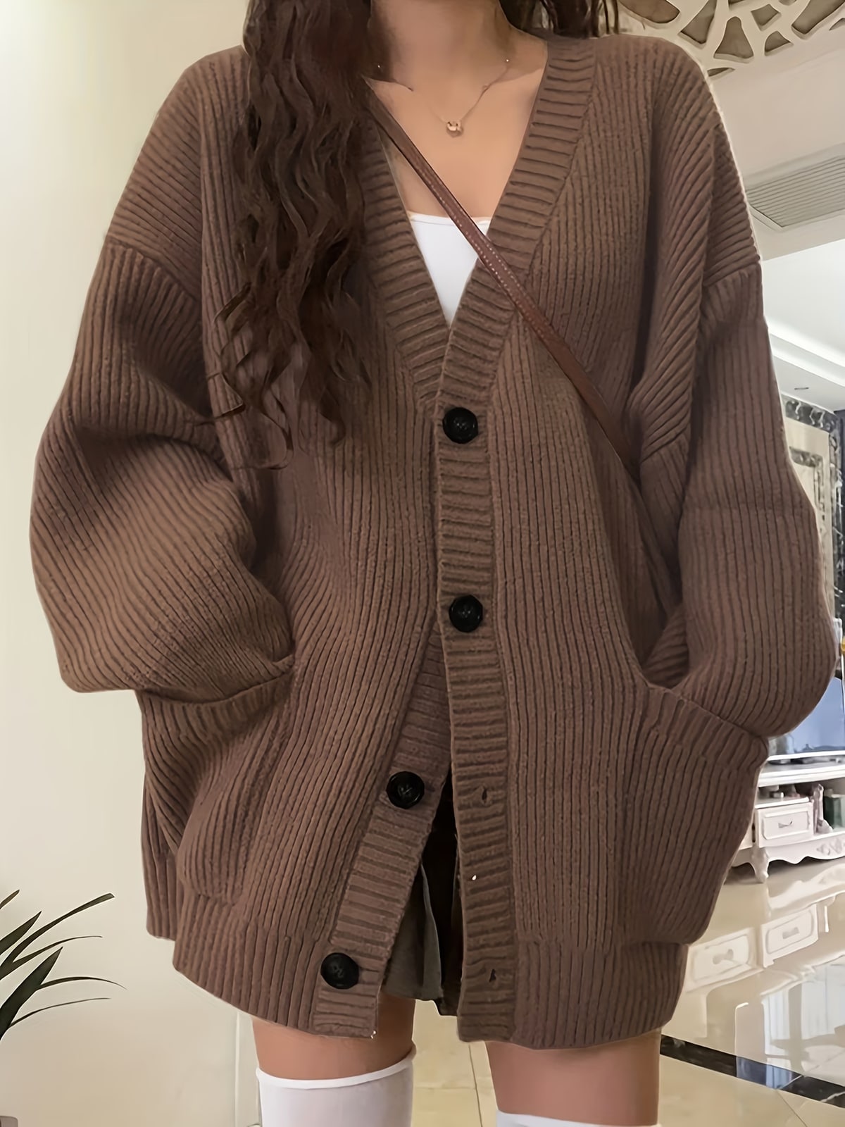 Darcey | Oversized Chunky Button Cardigan
