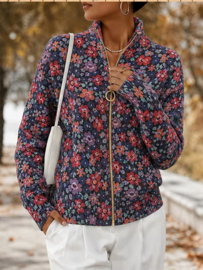 Vireya™ | Ditsy Floral Zip Cardigan — 2