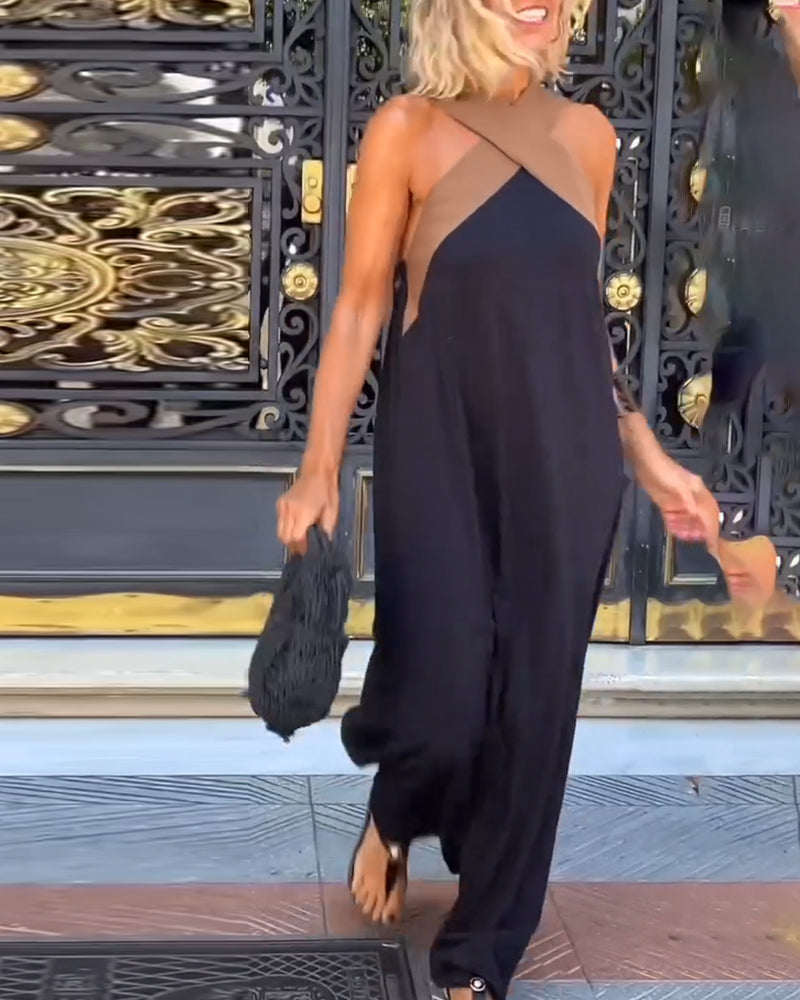 Leona™ | Crossover Halter Maxi Dress