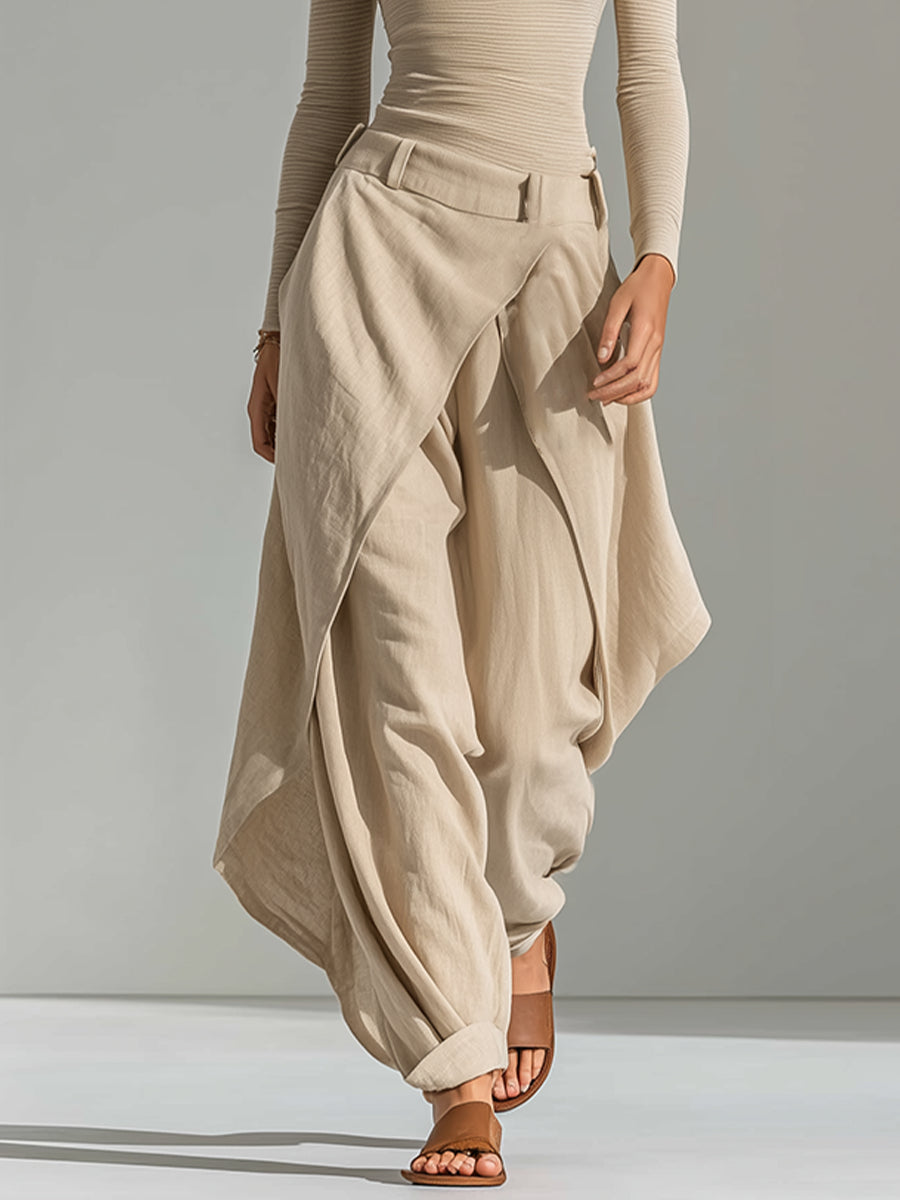 Mireanda™ | Boat Neck Top and Layered Wide-Leg Trouser Set