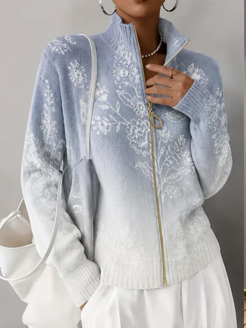Halloway™ | Frosted Bloom Zip Cardigan — 3