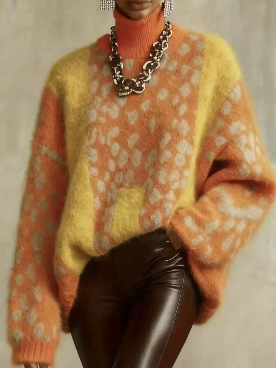 Rhodora™ | Leopard Colour-Block Turtleneck — 4