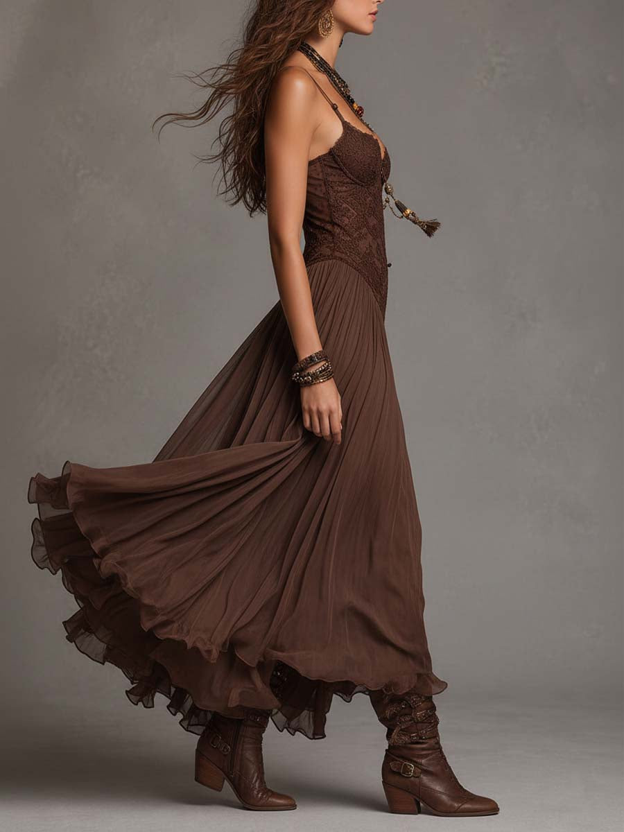 Jessamine™ | Lace-Paneled Maxi Dress