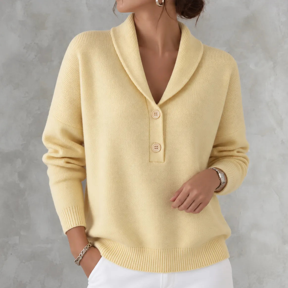 Vestrine™ | Shawl Collar Button Knit Sweater