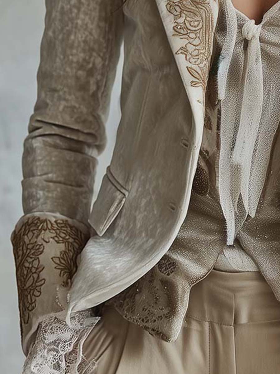 Oriana™ | Gold Embroidered Tailored Blazer