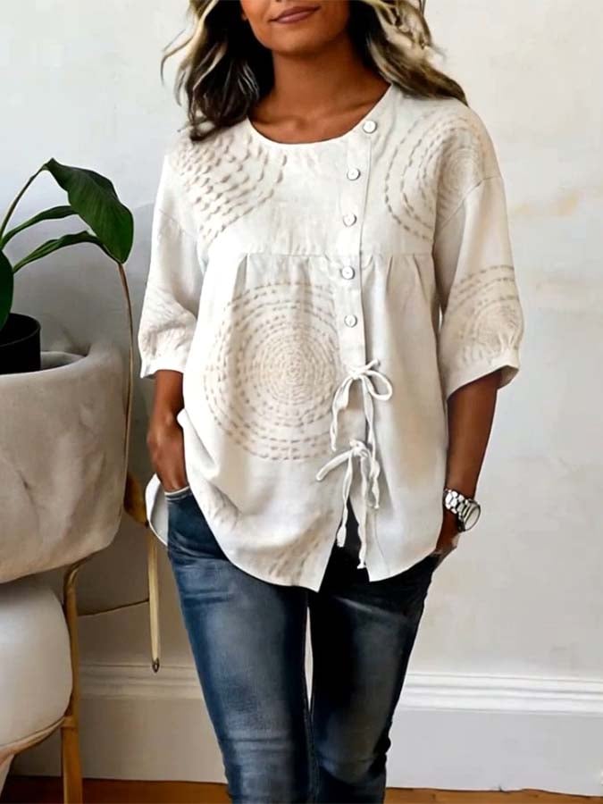 Estelle™ | Embroidered Button Blouse
