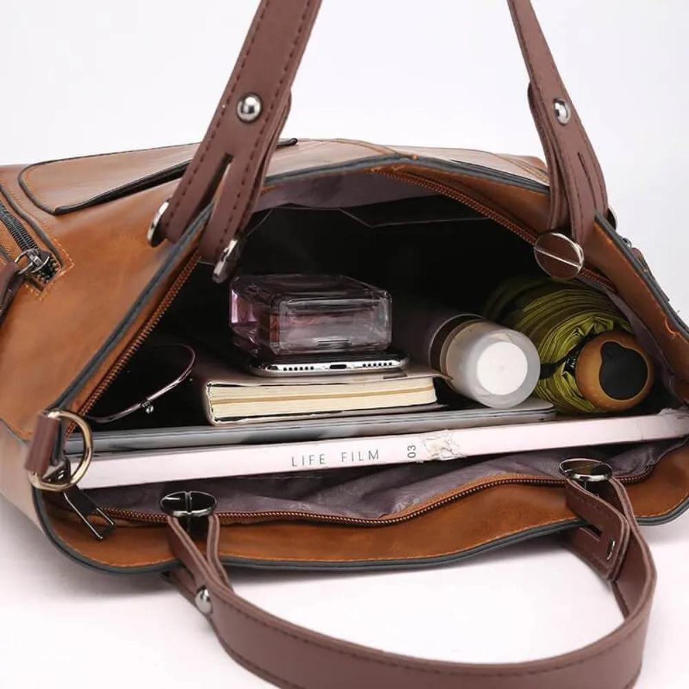 Rexelle™ | Vintage Tote with Side Pockets