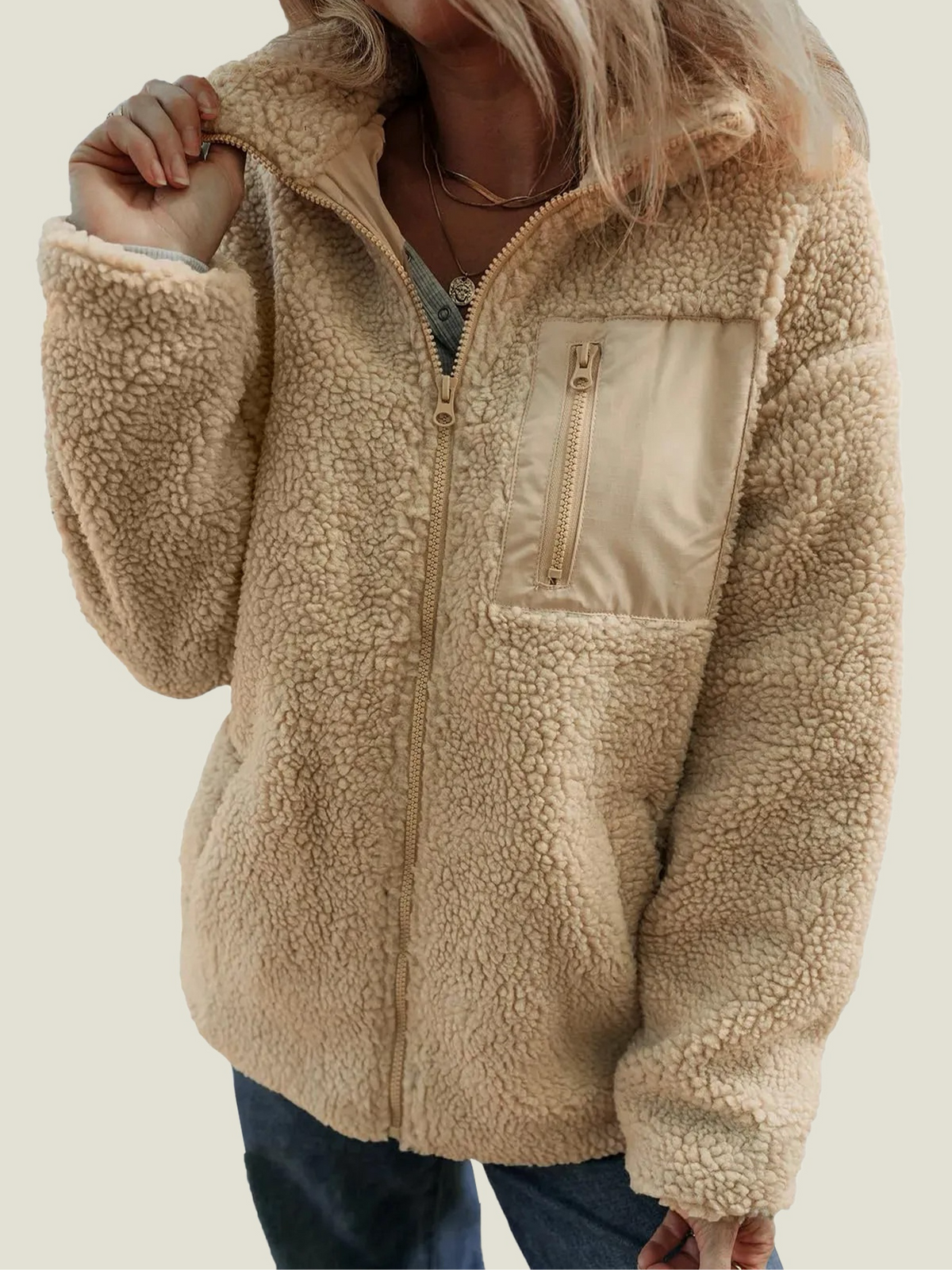 Aurelia | Teddy Full Zipper Fleece Jacket