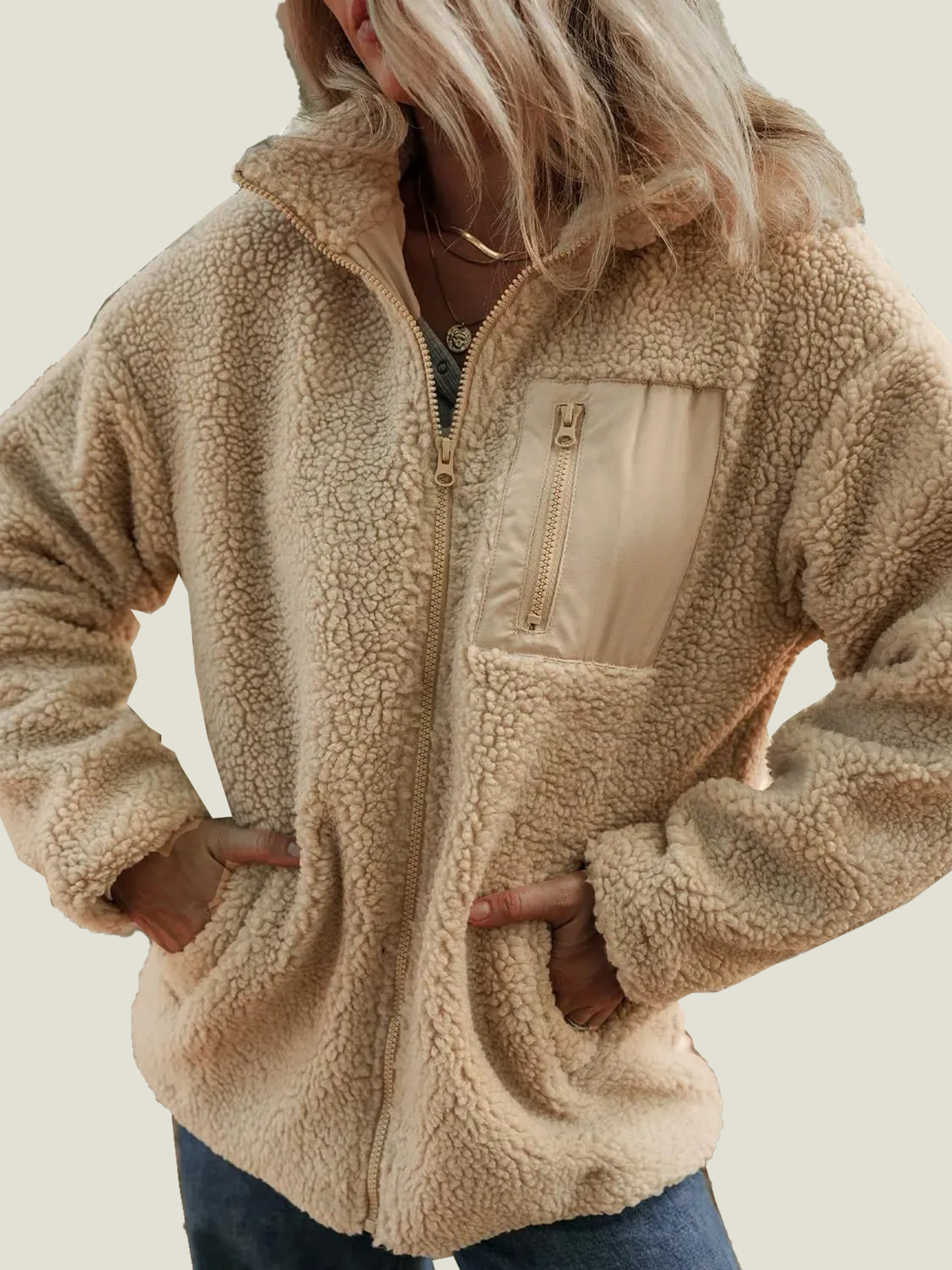 Aurelia | Teddy Full Zipper Fleece Jacket