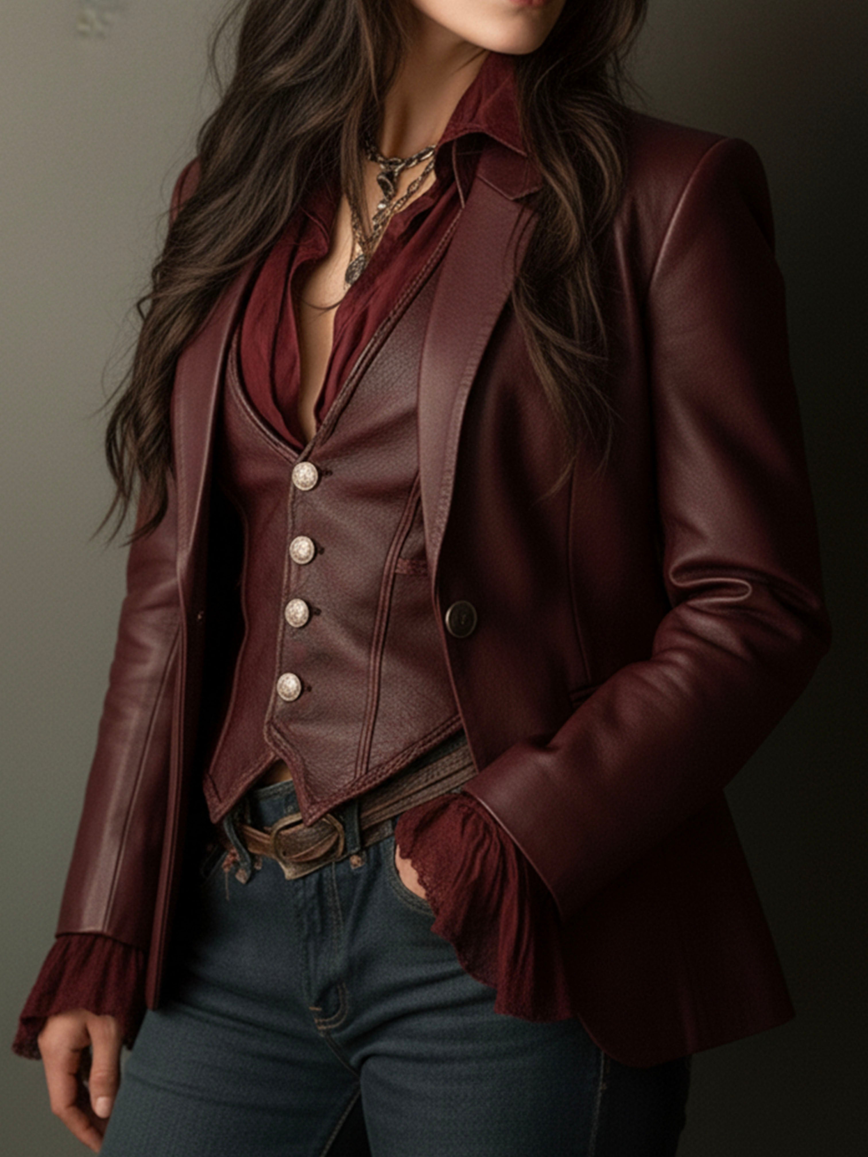 Evadette™ | Vintage Burgundy Blazer
