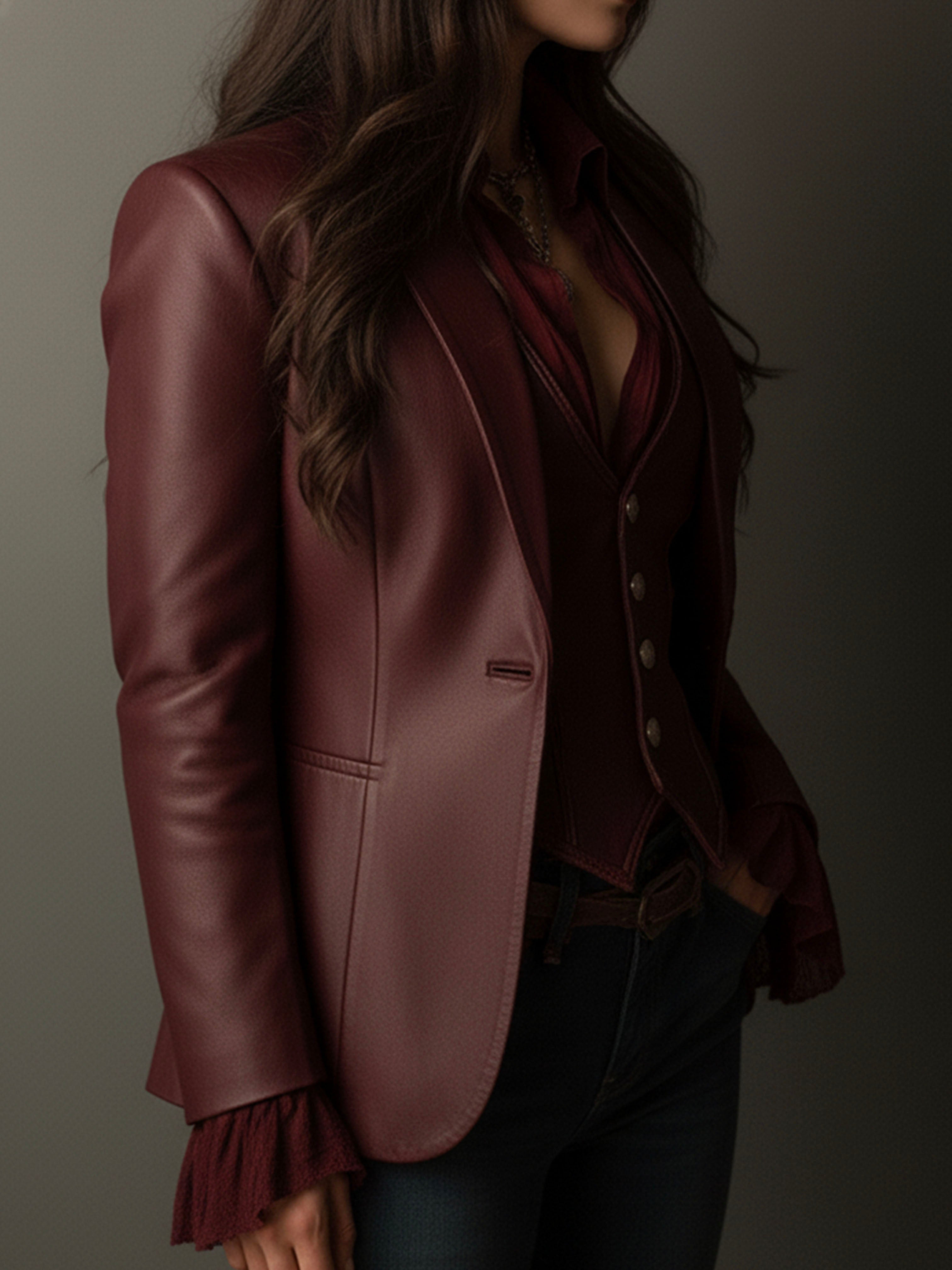Evadette™ | Vintage Burgundy Blazer