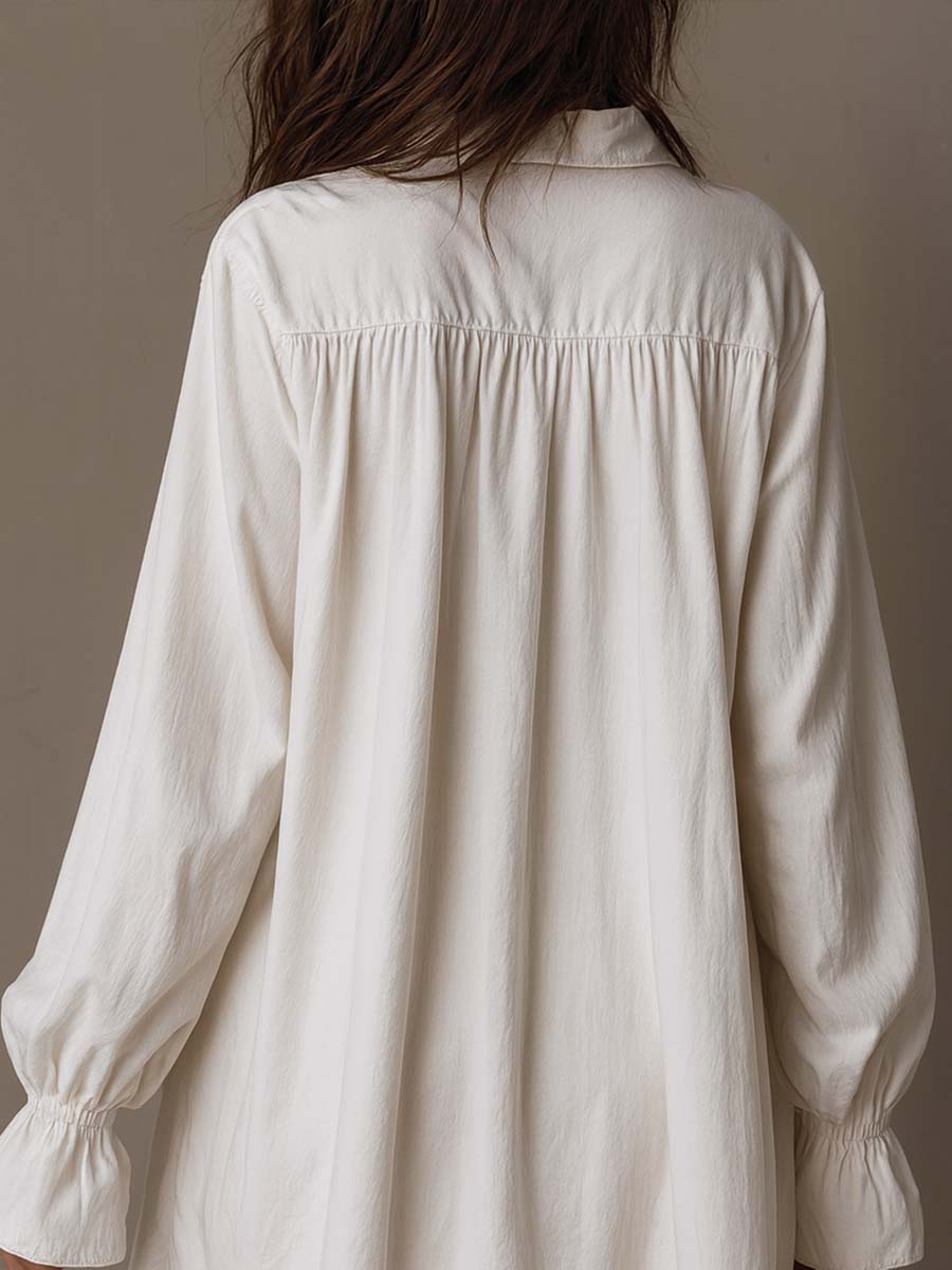 Jocelyn™ | Retro-Style Lace Irregular Hem Long-Sleeve Mini Dress
