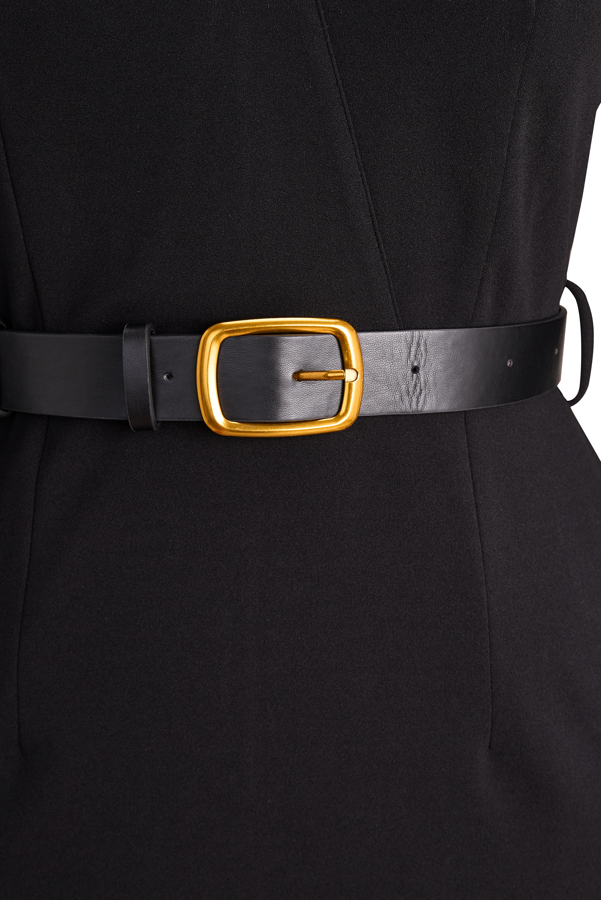 Tatiana™ | Belted Sheath Midi Dress with Stand Collar