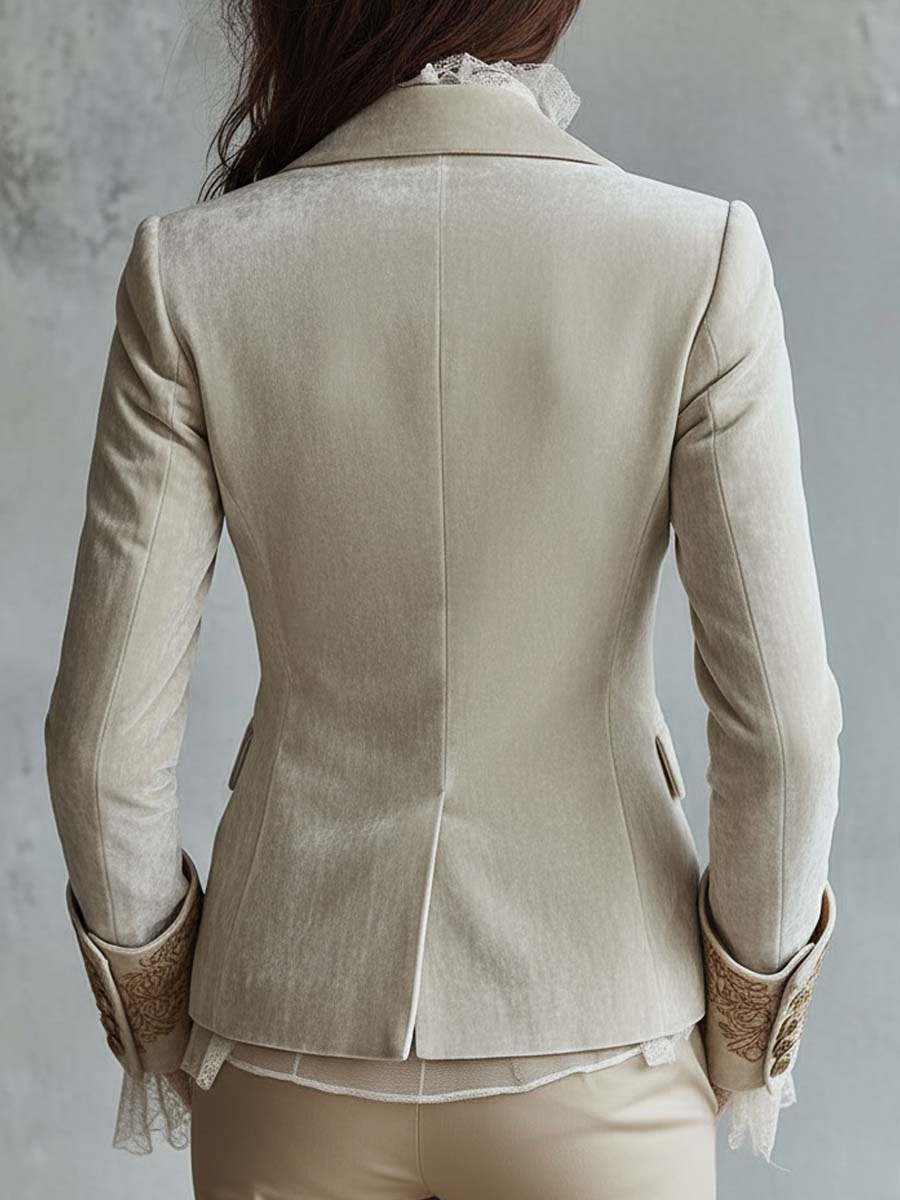 Oriana™ | Gold Embroidered Tailored Blazer