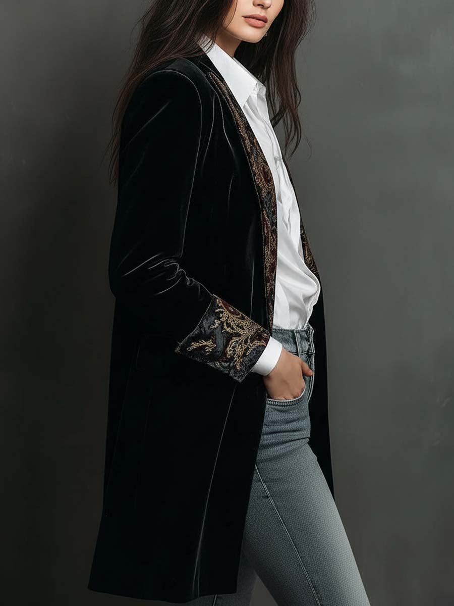 Mireaux™ | Baroque Print Lapel Slim Fit Blazer