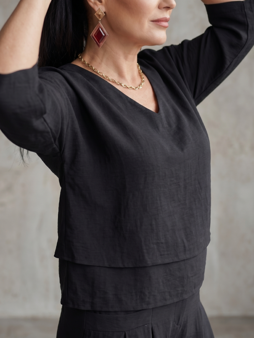 Greta™ | Layered Top Wide Leg Set