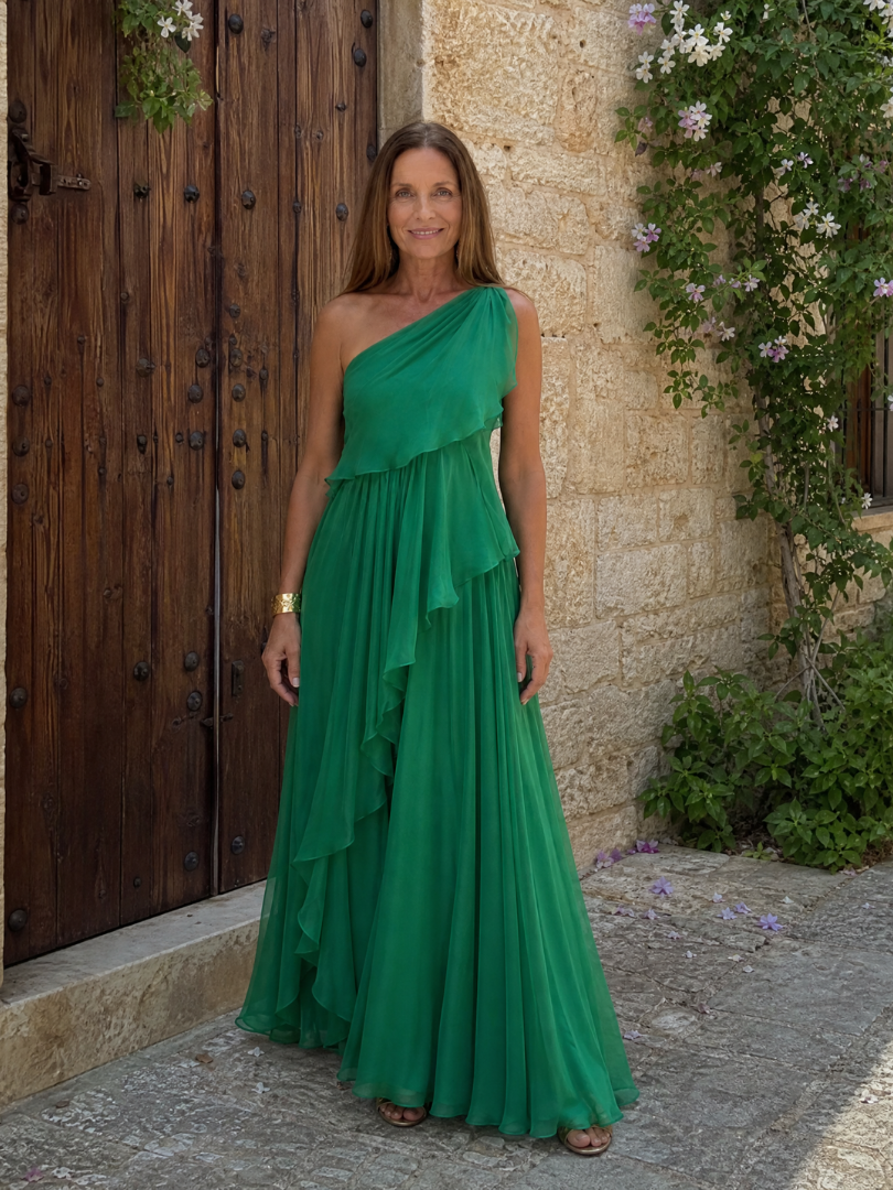Verena™ | One-Shoulder Ruffle Maxi Dress