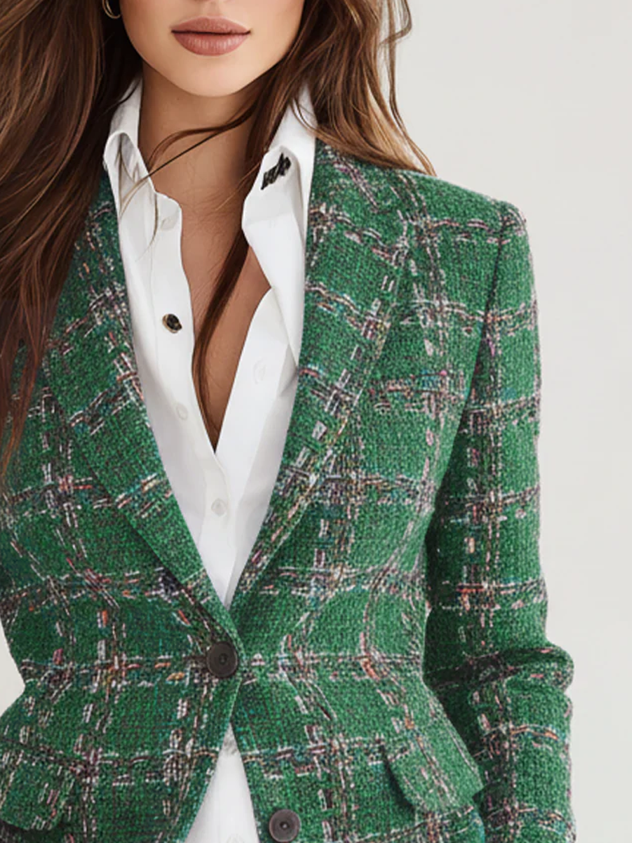 Marvaine™ | Vintage Plaid Blazer