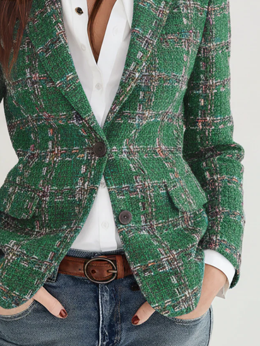 Marvaine™ | Vintage Plaid Blazer