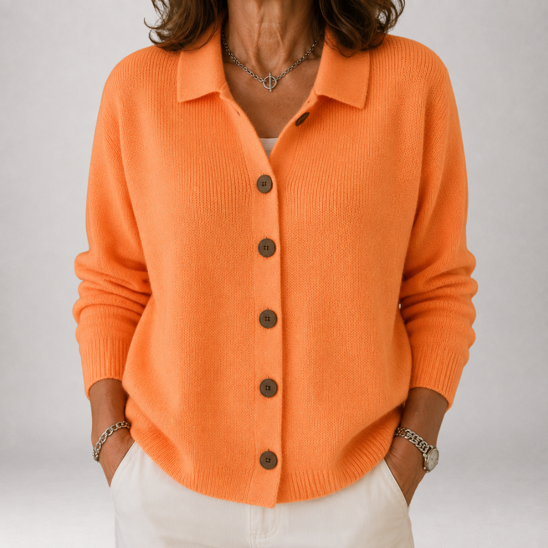 Yvaine™ | Polo Collar Button Cardigan