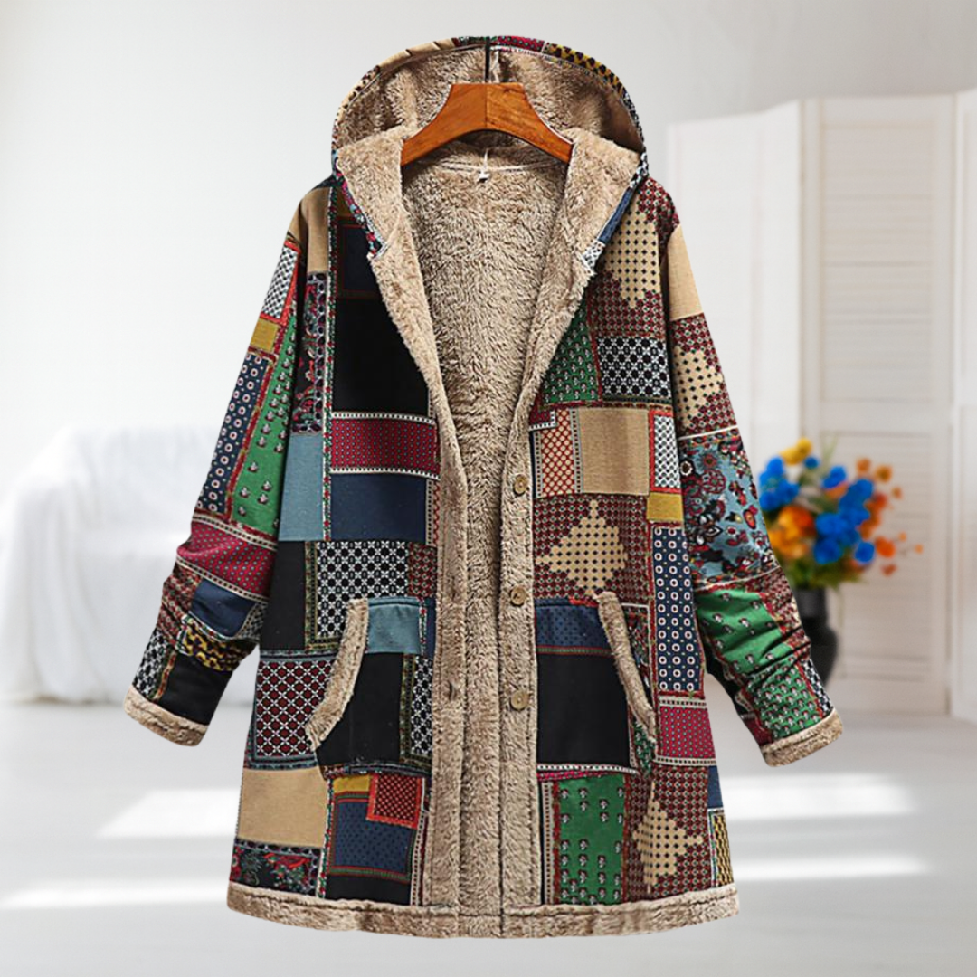 Dovanne™ | Fleece-Lined Patchwork Hooded Jacket