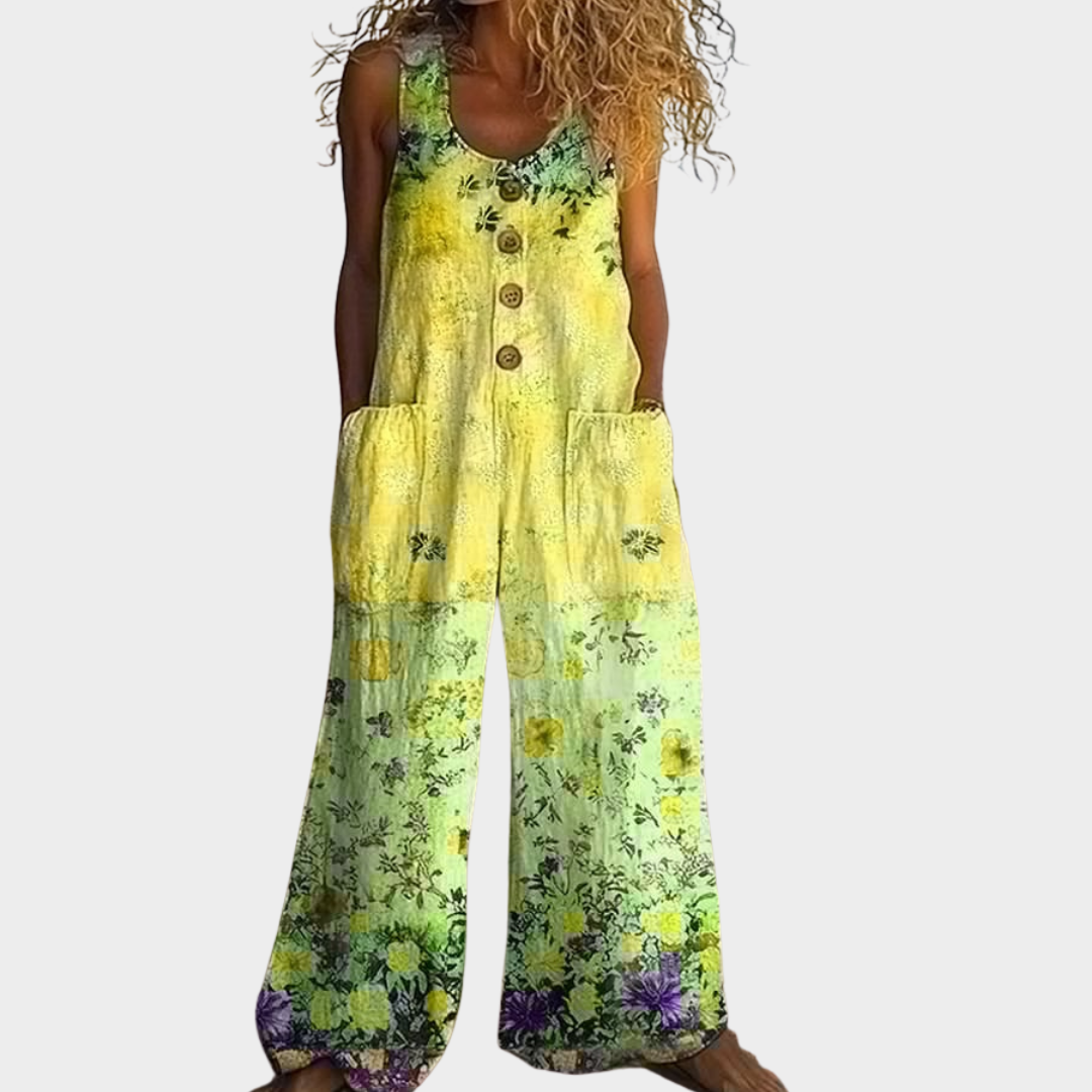 Sunnara™ | Classic Floral Fluid Jumpsuit