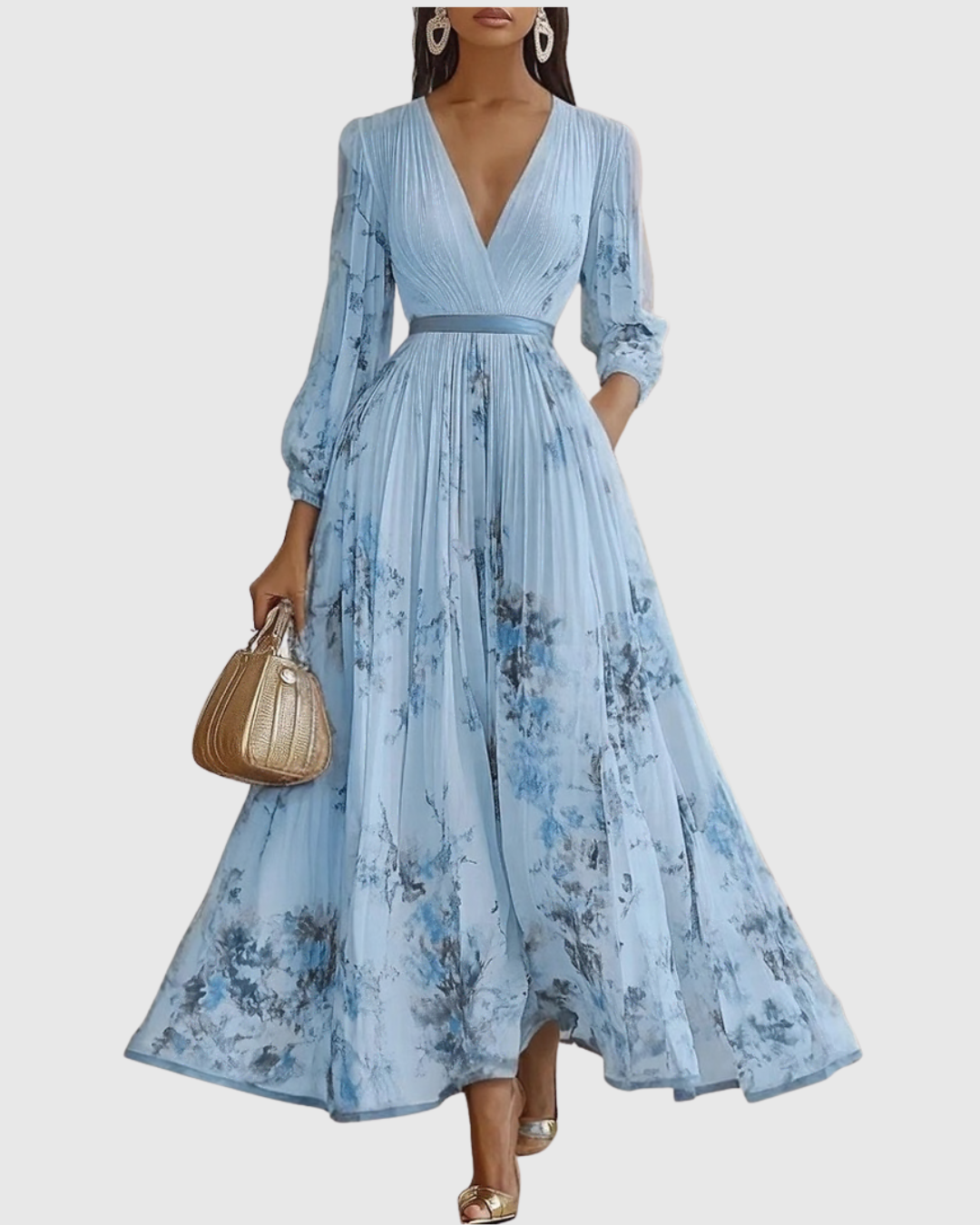Celestine™ | Elegant Pleated Maxi Dress