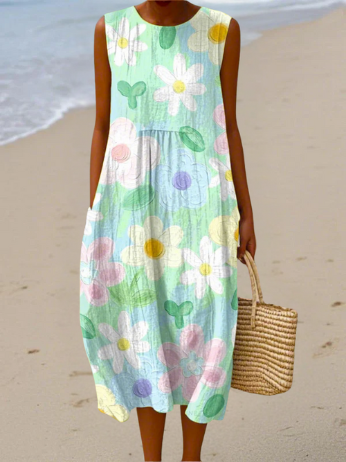 Erin™ | Pastel Blossom Midi Dress