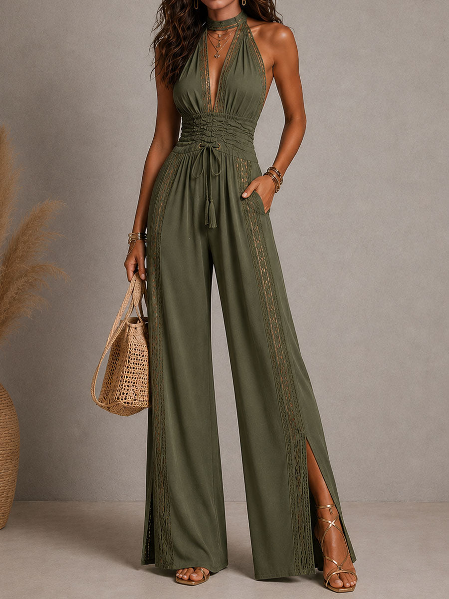 Pascale™ | Boho Lace Wide-Leg Jumpsuit