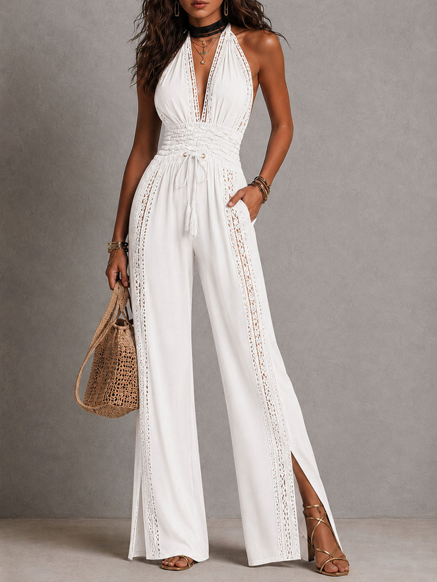 Pascale™ | Boho Lace Wide-Leg Jumpsuit