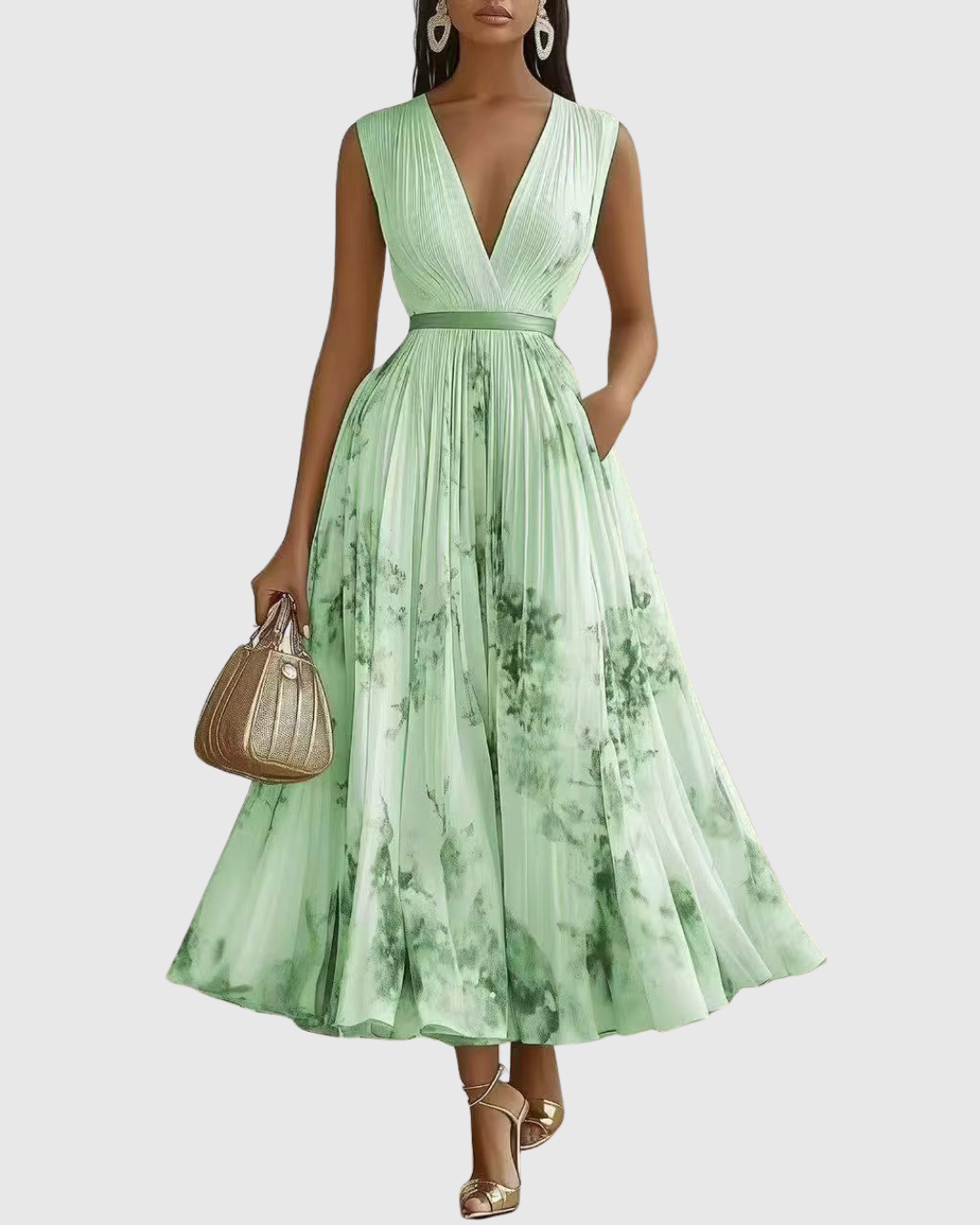 Celestine™ | Elegant Pleated Maxi Dress