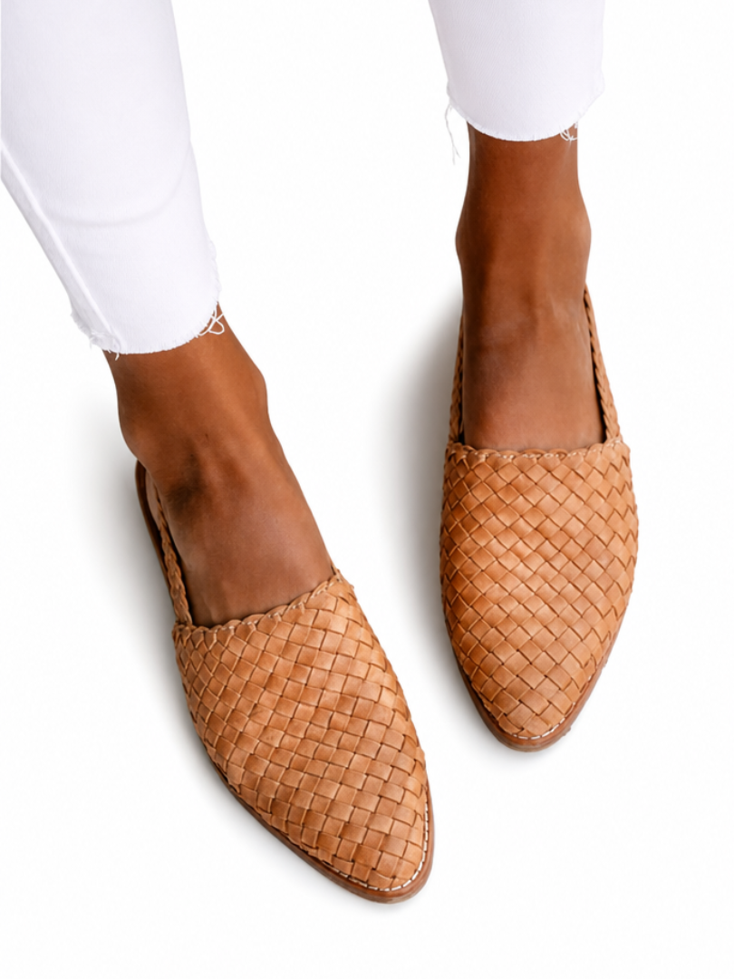 Priscella™ | Woven Pointed-Toe Flat Mule