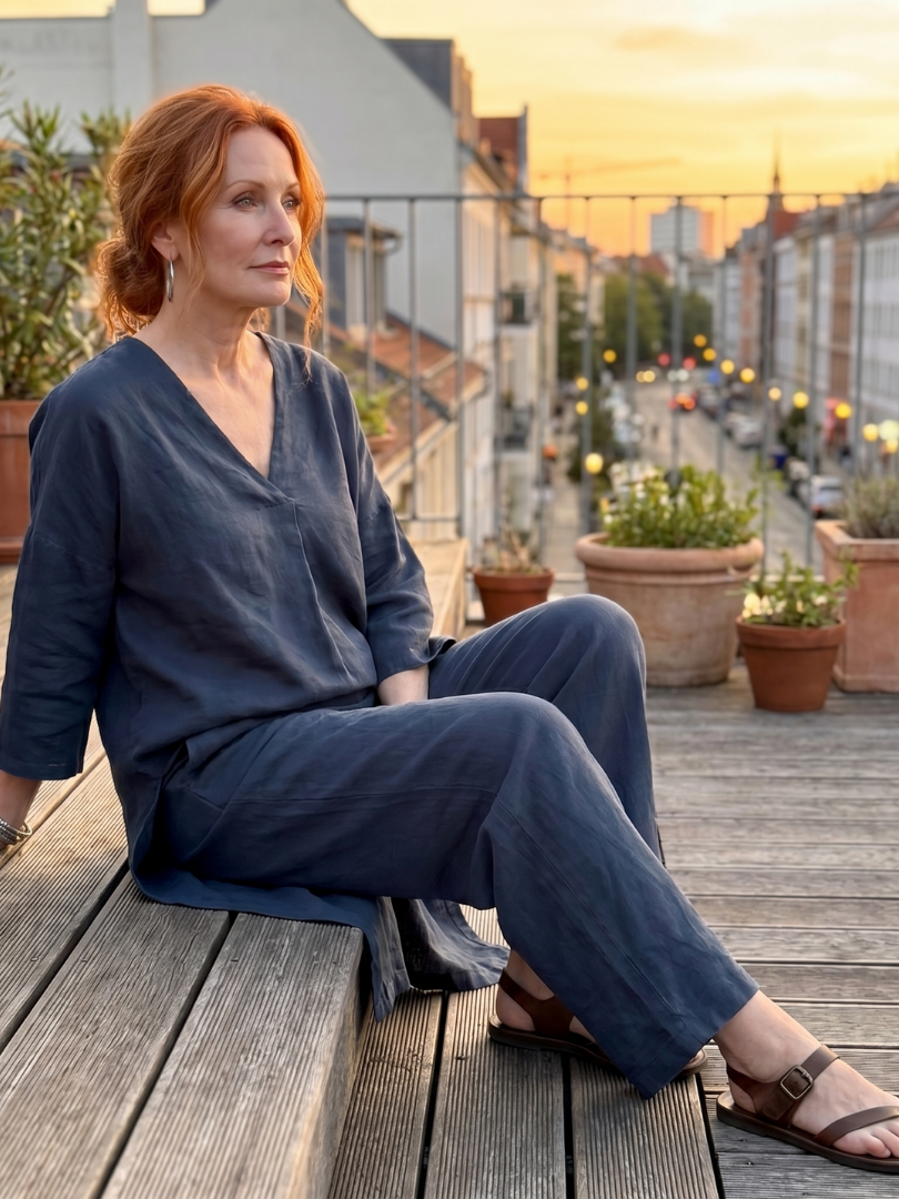 Florentina™ | Loose Tunic Top & Wide Leg Pant Set