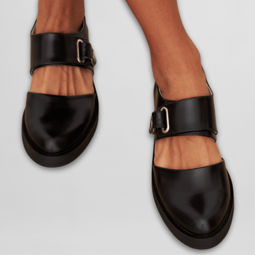 Estela™ | Mary Jane Flat with Adjustable Buckle Strap