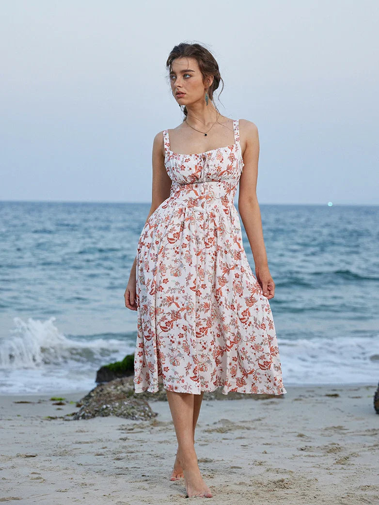 Scarlett | Milkmaid Floral Midi Dress