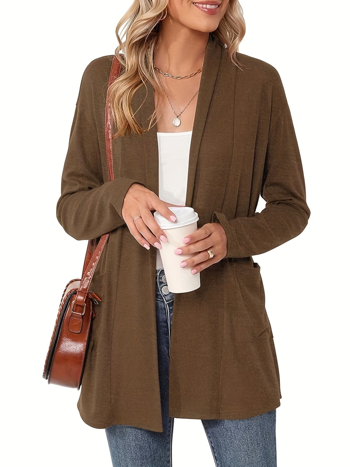 Bridie | Chocolate Open-Front Cardigan