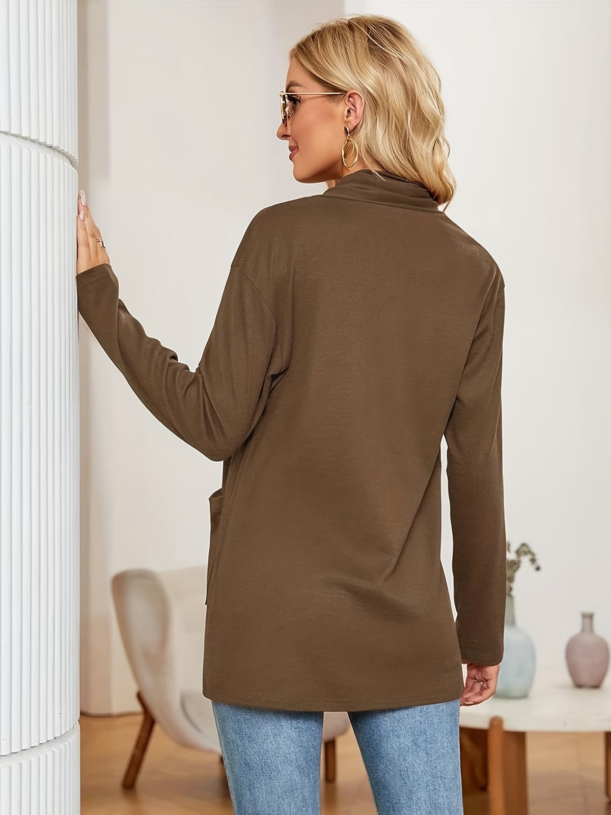 Bridie | Chocolate Open-Front Cardigan